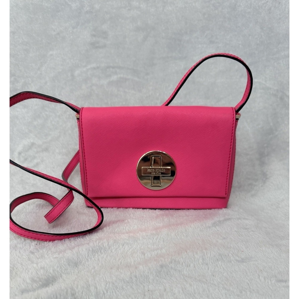 Kate Spade Hot Pink Leather Crossbody Purse Newbury Lane Small Shoulder Bag